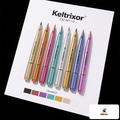 Keltrixor Metallic Acrylic Markers 12 Colors